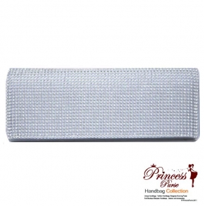 Designer Inspired Evening Bag with Rhinestone like Decoration Front